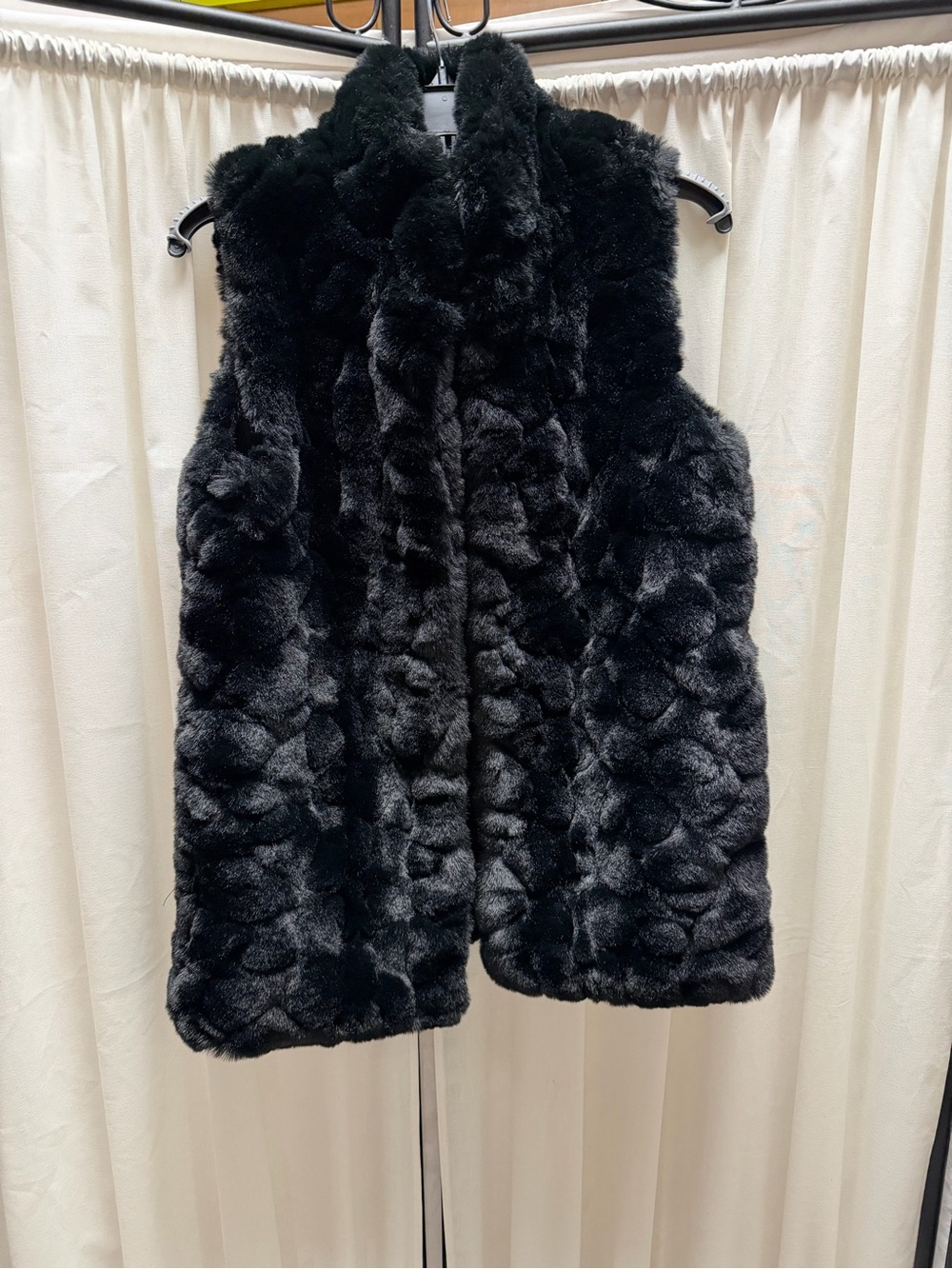 Rachel Zoe Black Faux Fur Plush Vest